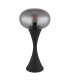 Lula Globe Table Lamp Matt Black Smoke Glass Shade 1x E14-2