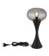 Lula Globe Table Lamp Matt Black Smoke Glass Shade 1x E14-3