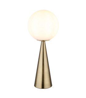 Pinpal Globe Table Lamp Brass-Coloured Matt Ball Opal Glass Shade 1x E27-1