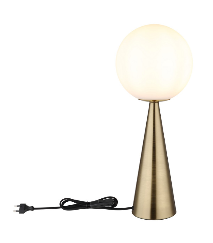 Pinpal Globe Table Lamp Brass-Coloured Matt Ball Opal Glass Shade 1x E27-3