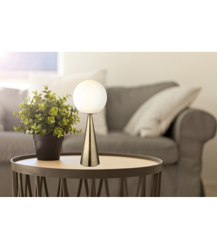 Pinpal Globe Table Lamp Brass-Coloured Matt Ball Opal Glass Shade 1x E27-4