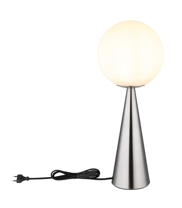 Pinpal Globe Table Lamp Nickel Matt Ball Opal Glass Shade 1x E27-3