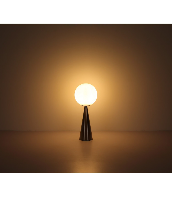 Pinpal Globe Table Lamp Nickel Matt Ball Opal Glass Shade 1x E27-4