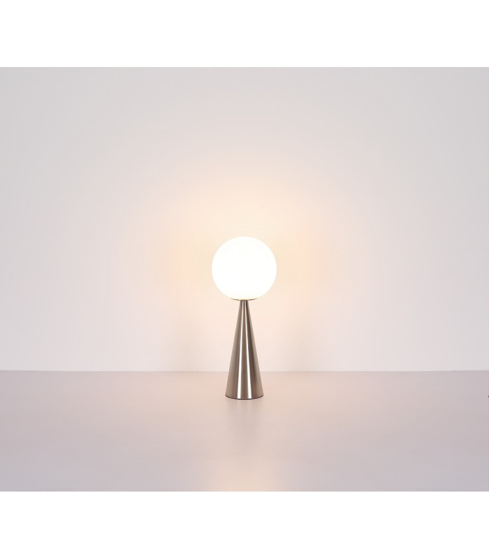 Pinpal Globe Table Lamp Nickel Matt Ball Opal Glass Shade 1x E27-5