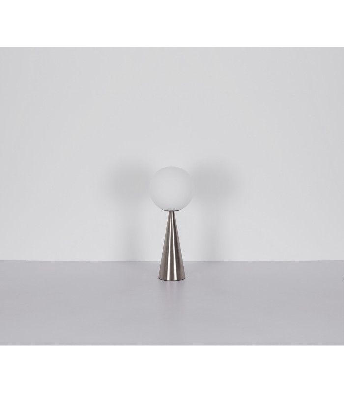 Pinpal Globe Table Lamp Nickel Matt Ball Opal Glass Shade 1x E27-6