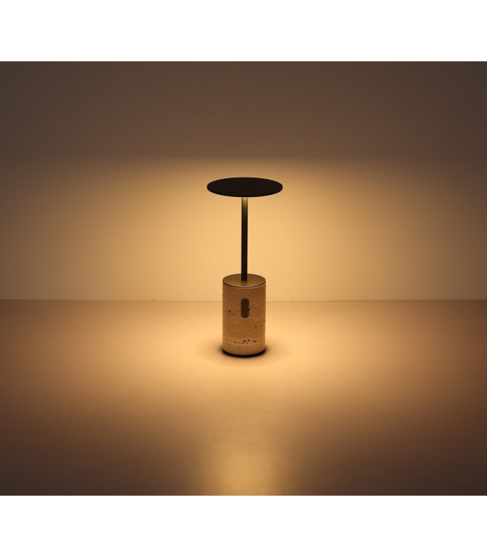 Travertin 12cm Integrated LED Table Lamp Grey LED 3000K Touch Dimmer-5