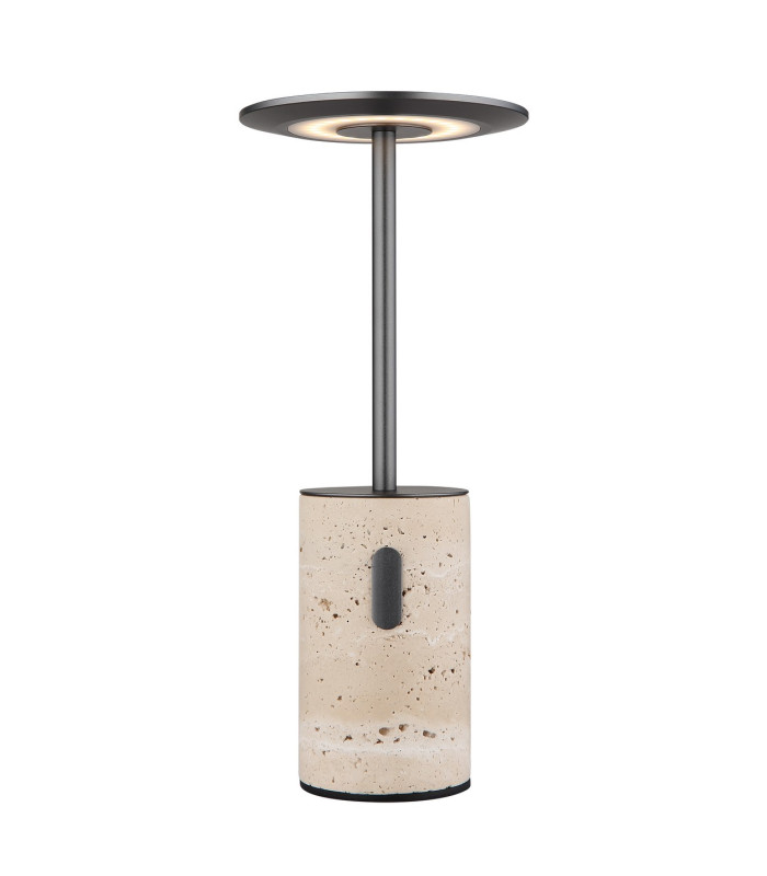 Travertin 12cm Integrated LED Table Lamp Grey LED 3000K Touch Dimmer-7