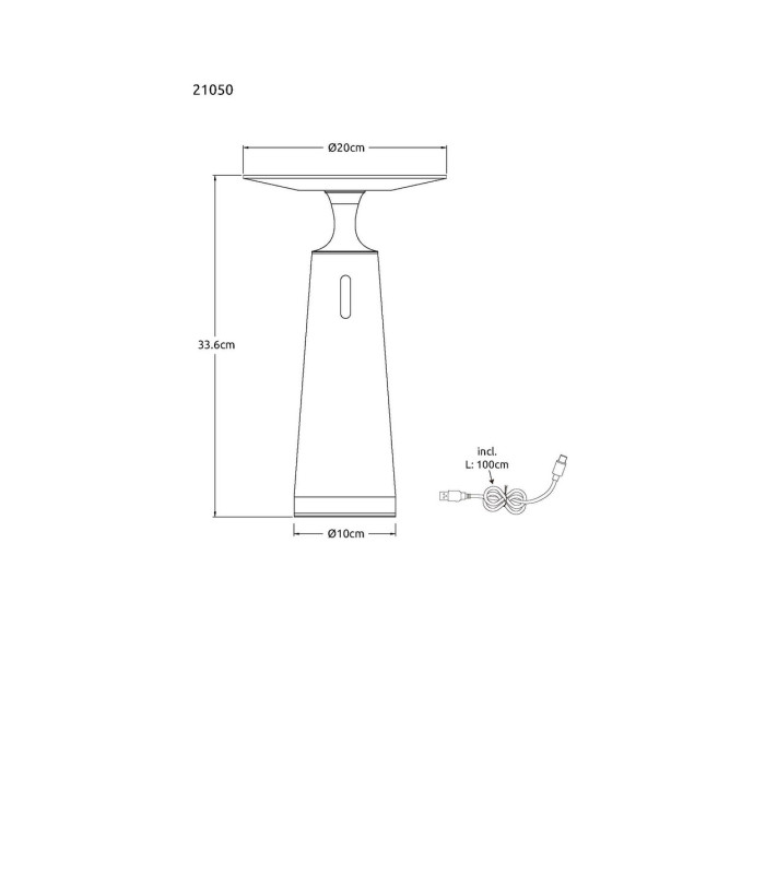 Travertin 12cm Integrated LED Table Lamp Grey LED 3000K Touch Dimmer-8