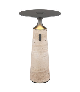 Travertin 20cm Integrated LED Table Lamp Grey Gold LED 3000K Touch Dimmer-1