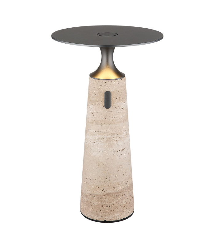 Travertin 20cm Integrated LED Table Lamp Grey Gold LED 3000K Touch Dimmer-1