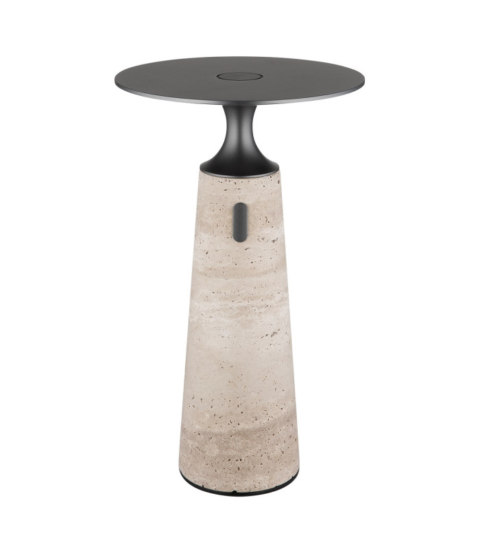 Travertin 20cm Integrated LED Table Lamp Grey Gold LED 3000K Touch Dimmer-2