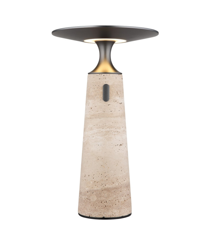 Travertin 20cm Integrated LED Table Lamp Grey Gold LED 3000K Touch Dimmer-3