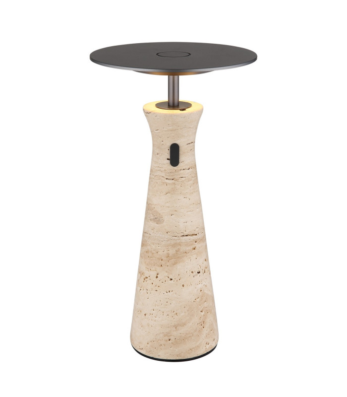 Travertin 20cm Integrated LED Table Lamp Grey LED 3000K Touch Dimmer-1