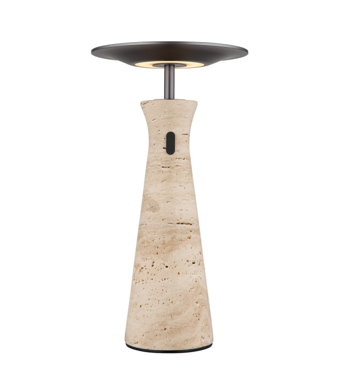 Travertin 20cm Integrated LED Table Lamp Grey LED 3000K Touch Dimmer-7