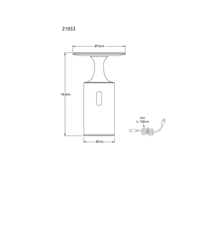 Travertin 12cm Integrated LED Table Lamp Grey Gold LED 3000K Touch Dimmer-9