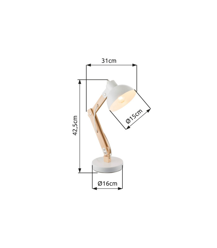 Tongariro Desk Task Lamp White 1x E27-3