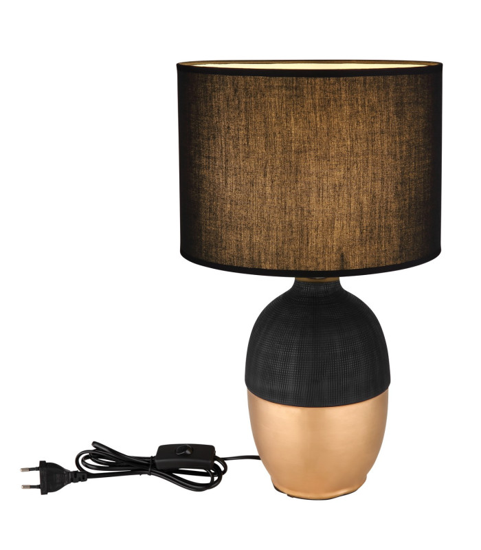 Valentino Table Lamp with Round Shade Black 1x E14-3