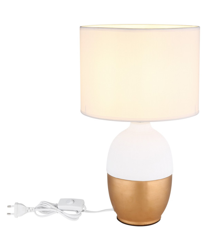 Valentino Table Lamp with Round Shade White 1x E14-3