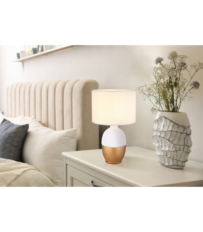 Valentino Table Lamp with Round Shade White 1x E14-4