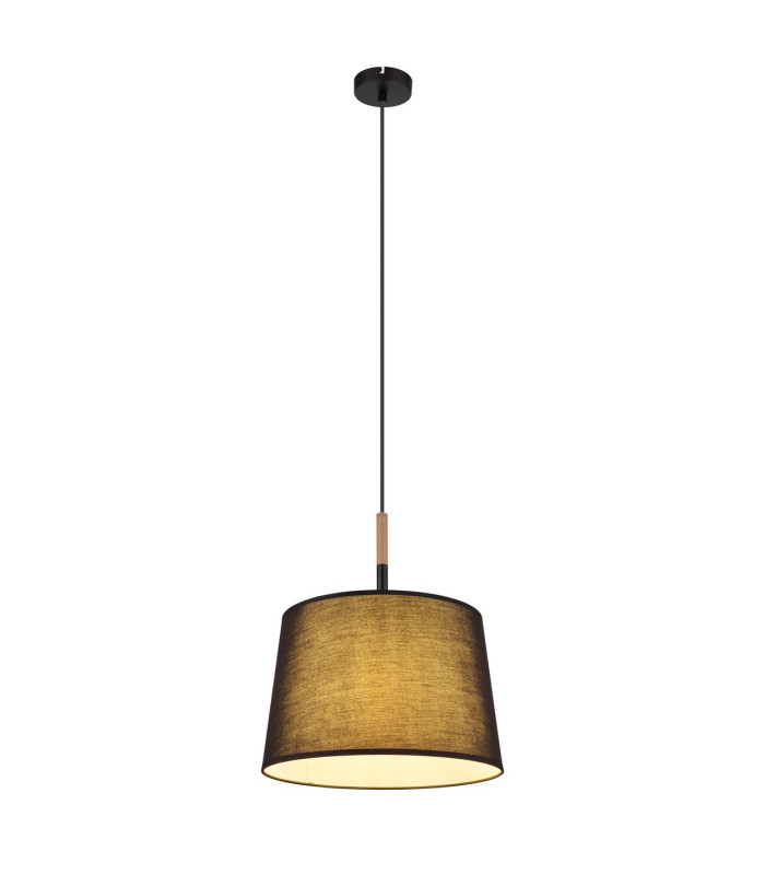 Kikki Cylindrical Pendant Ceiling Light Matt Black 1x E27-1