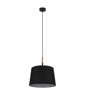 Kikki Cylindrical Pendant Ceiling Light Matt Black 1x E27-2