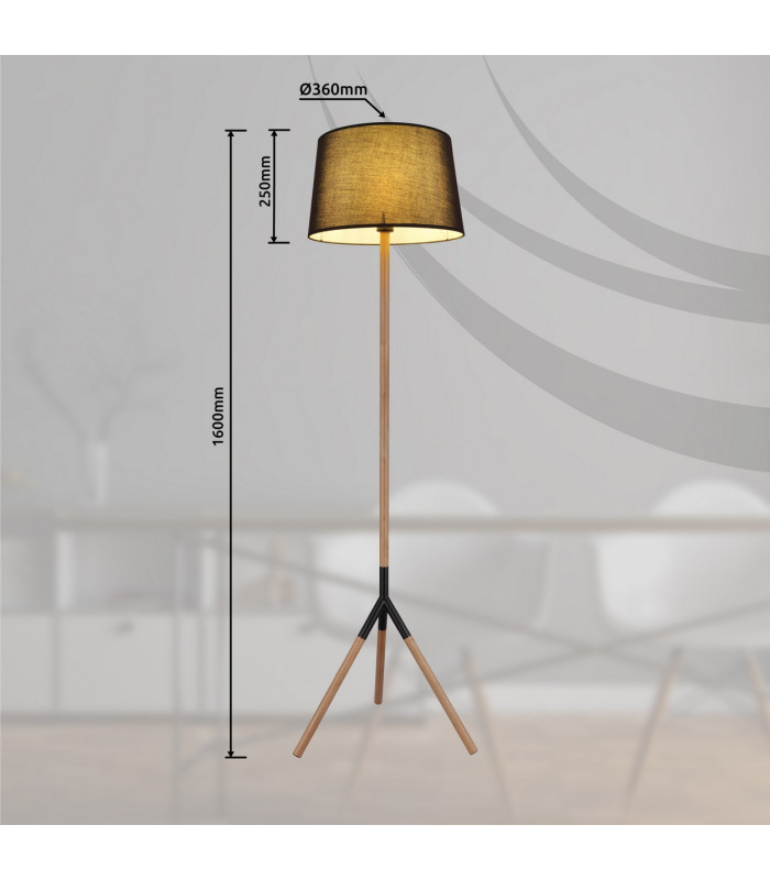 Kikki Tripod Floor Lamp Matt Black 1x E27-8