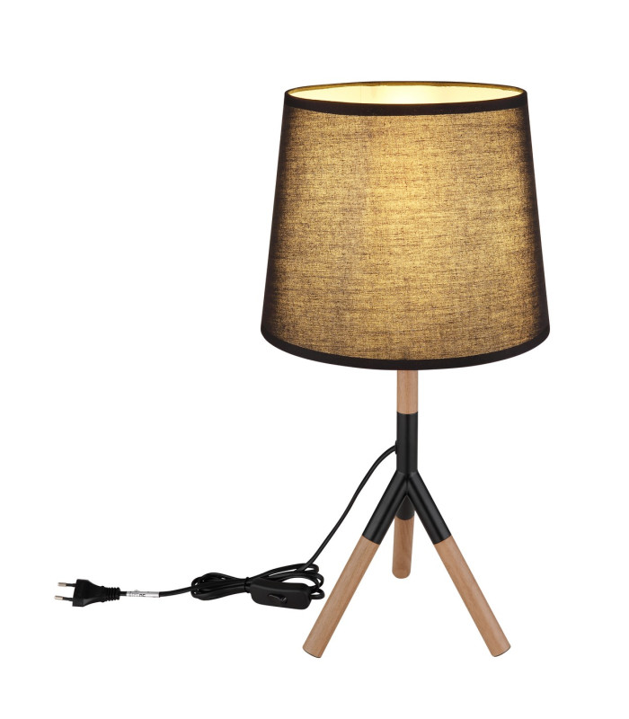 Kikki Table Lamp with Round Tapered Shade Matt Black 1x E27-5