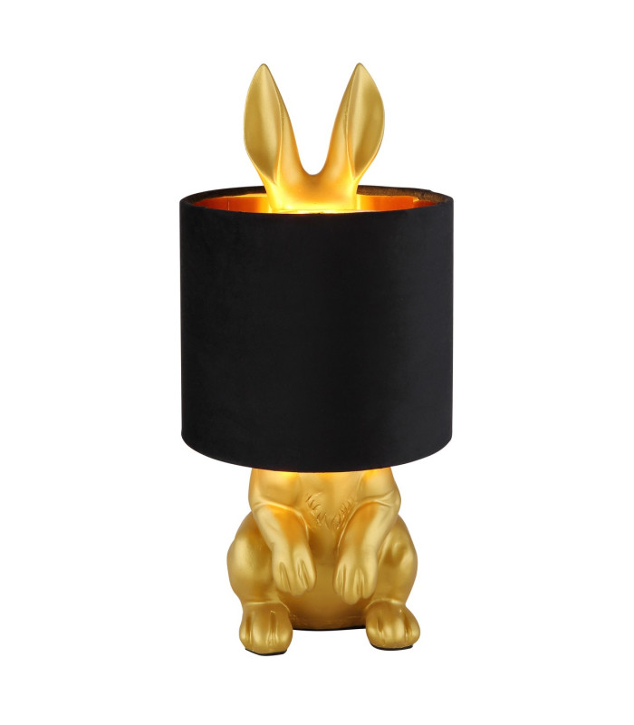 Rabbit Table Lamp with Round Shade Gold Colours Matt 1x E27-3