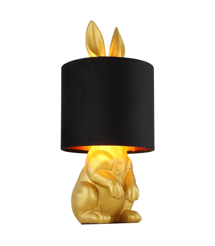 Rabbit Table Lamp with Round Shade Gold Colours Matt 1x E27-5