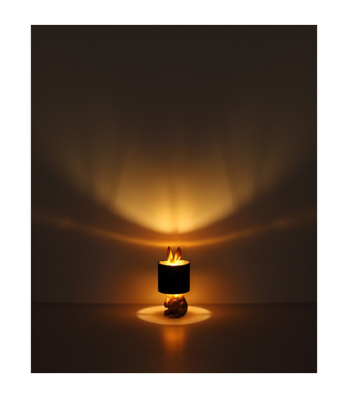 Rabbit Table Lamp with Round Shade Gold Colours Matt 1x E27-6
