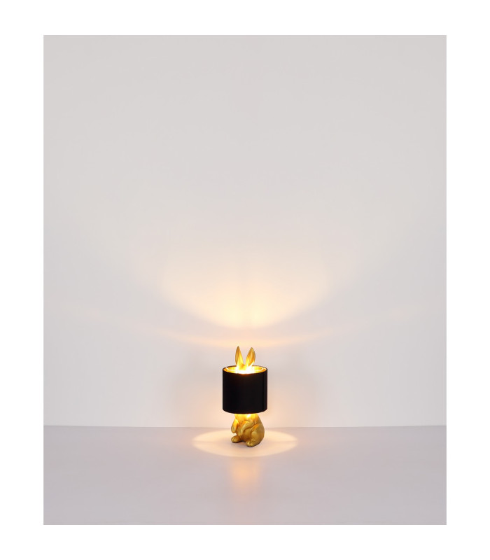 Rabbit Table Lamp with Round Shade Gold Colours Matt 1x E27-7