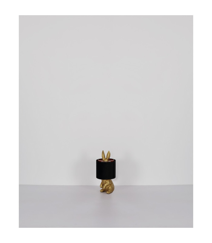 Rabbit Table Lamp with Round Shade Gold Colours Matt 1x E27-8