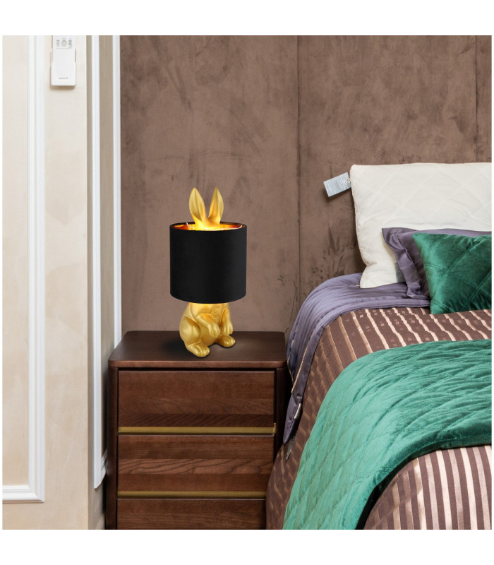 Rabbit Table Lamp with Round Shade Gold Colours Matt 1x E27-9