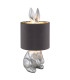 Rabbit Table Lamp with Round Shade Silver Colored Matt 1x E27-1