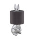 Rabbit Table Lamp with Round Shade Silver Colored Matt 1x E27-2