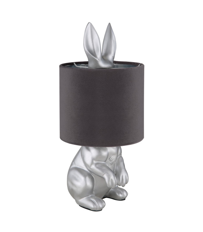 Rabbit Table Lamp with Round Shade Silver Colored Matt 1x E27-2