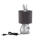 Rabbit Table Lamp with Round Shade Silver Colored Matt 1x E27-4