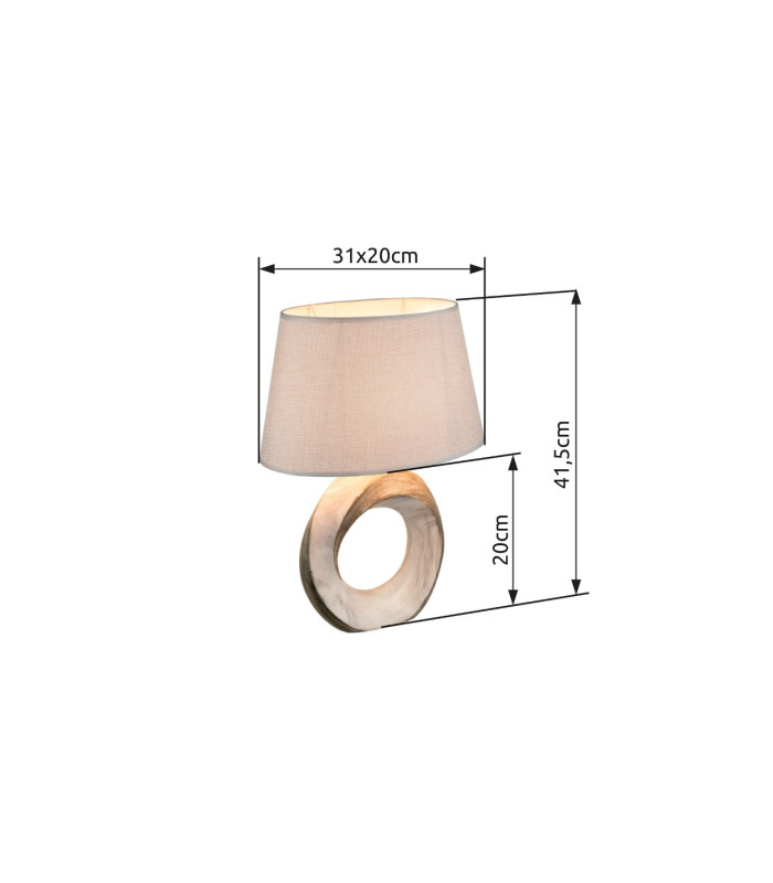 Jeremy Table Lamp with Oval Shade Ceramics 1x E27-5