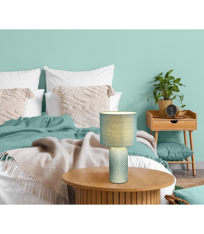 Sofia Table Lamp with Round Shade Pale Green 1x E27-10