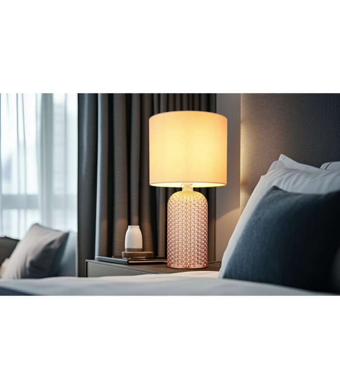 Sofia Table Lamp with Round Shade Champagne Colored 1x E27-7