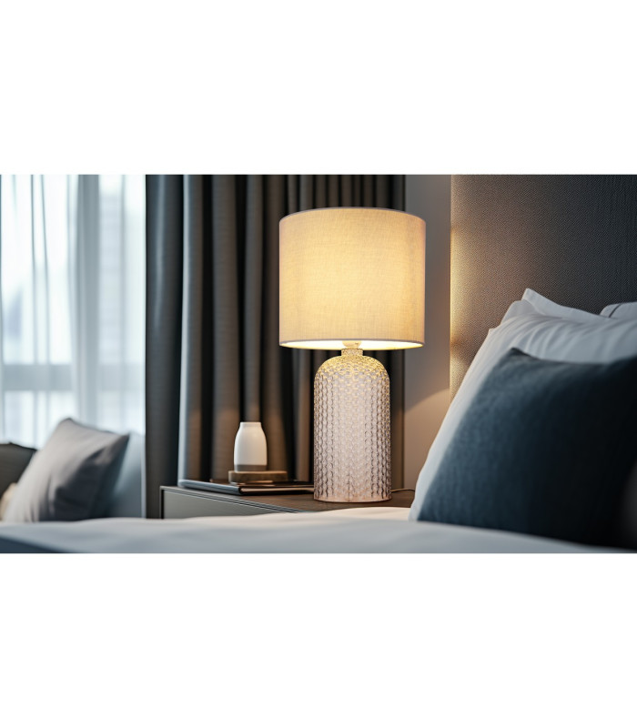 Sofia Table Lamp with Round Shade Grey 1x E27-7