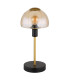 Kokkini Bedside Table Lamp Matt Black Amber Glass Shade 1x E14-2
