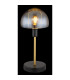 Kokkini Bedside Table Lamp Matt Black Amber Glass Shade 1x E14-3