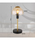 Kokkini Bedside Table Lamp Matt Black Amber Glass Shade 1x E14-6
