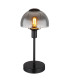 Kokkini Bedside Table Lamp Matt Black Smoke Glass Shade 1x E14-1