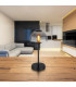 Kokkini Bedside Table Lamp Matt Black Smoke Glass Shade 1x E14-7