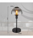Kokkini Bedside Table Lamp Matt Black Smoke Glass Shade 1x E14-8