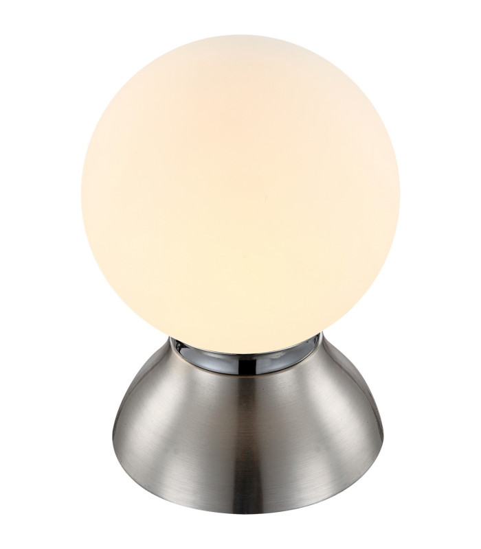 Kitty Globe Table Lamp Chrome Opal Glass Shade 1x E14 3000K-1