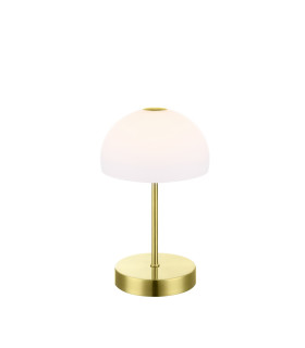 Snowflake Bedside Table Lamp Brass-Coloured Opal Glass Shade LED 3000K-1