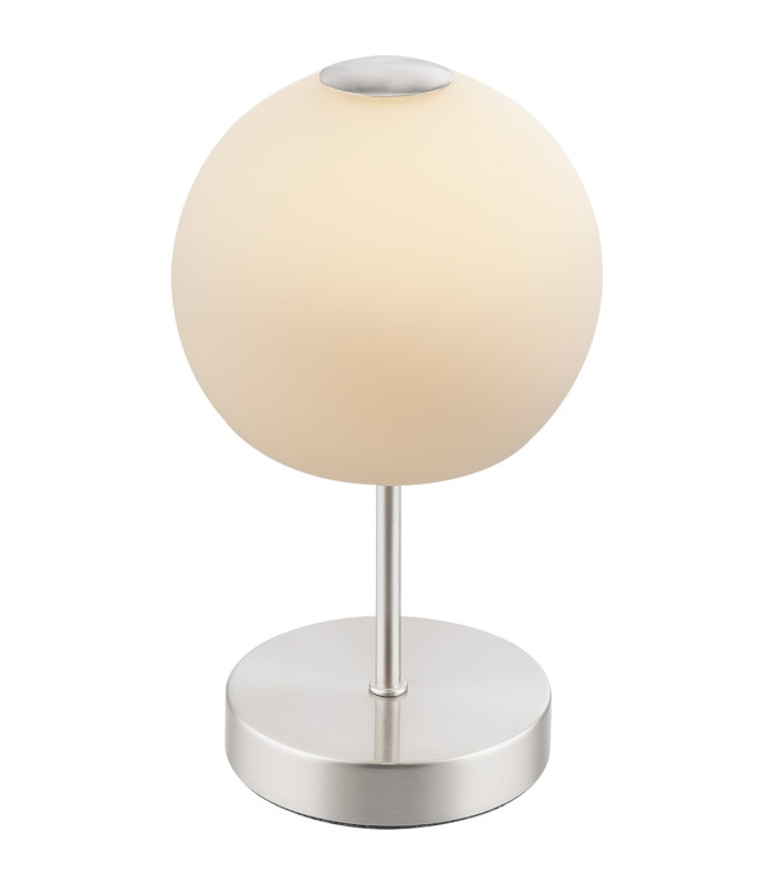 Trude Globe Table Lamp Nickel Matt Opal Glass Shade LED 3000K-1